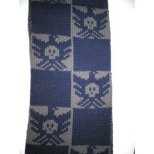 New 65 x 10 Australia Luxe Scarf Long Gray Blue Skull Dove Shearling Fur Womens